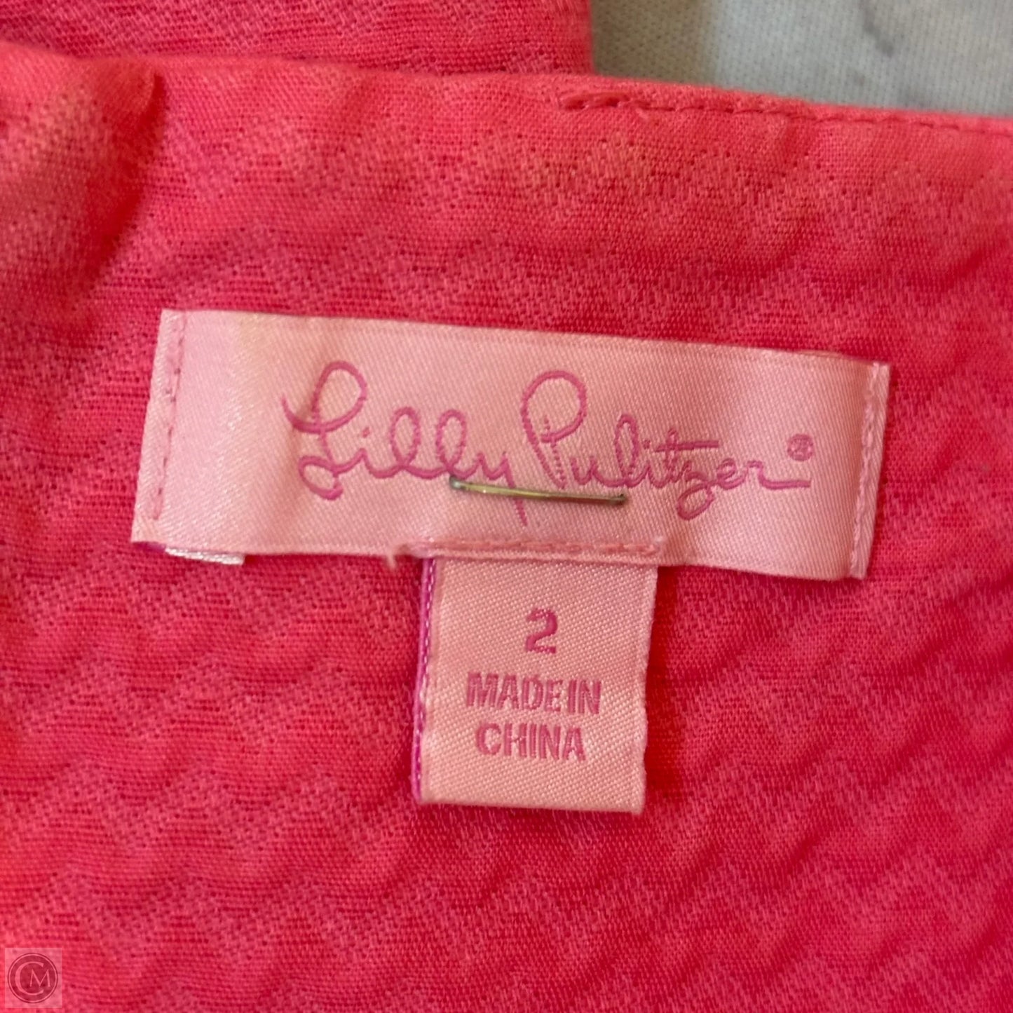 Dress Designer By Lilly Pulitzer In Gold & Pink, Size: Xs