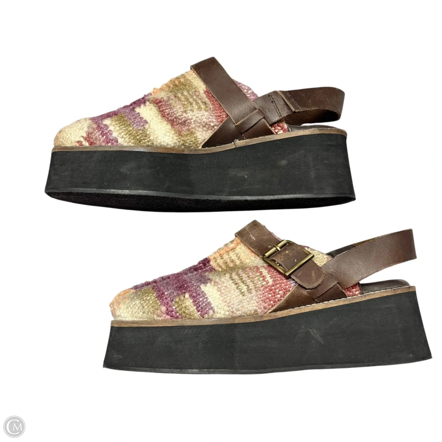 Shoes Heels Platform By Free People In Cream & Purple, Size: 8