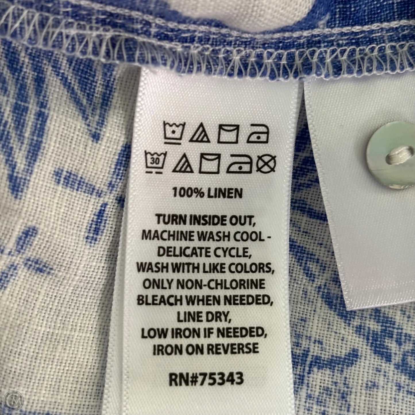 Blouse Long Sleeve By Joie In Blue & White, Size: S