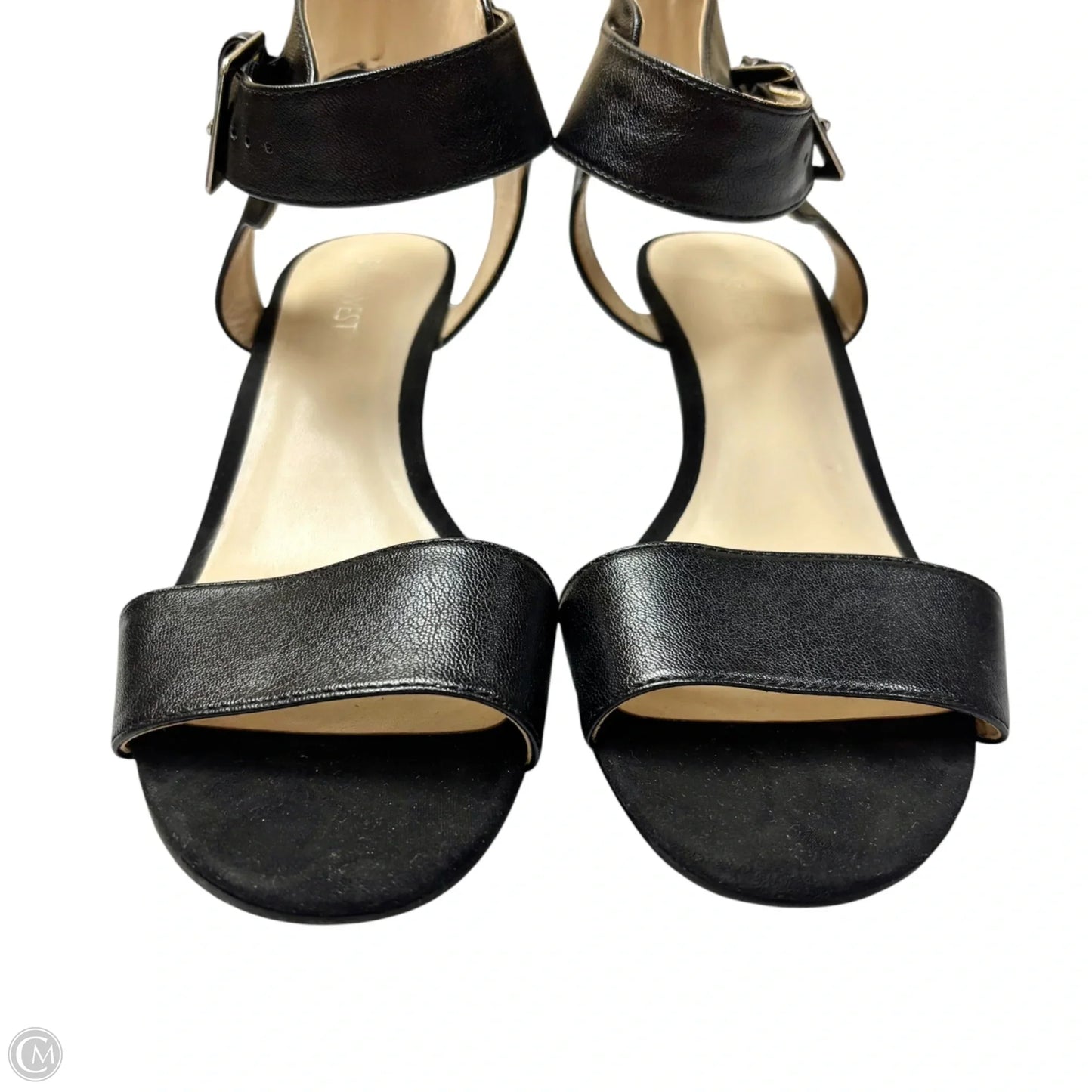 Sandals Heels Kitten By Nine West In Black, Size: 7.5