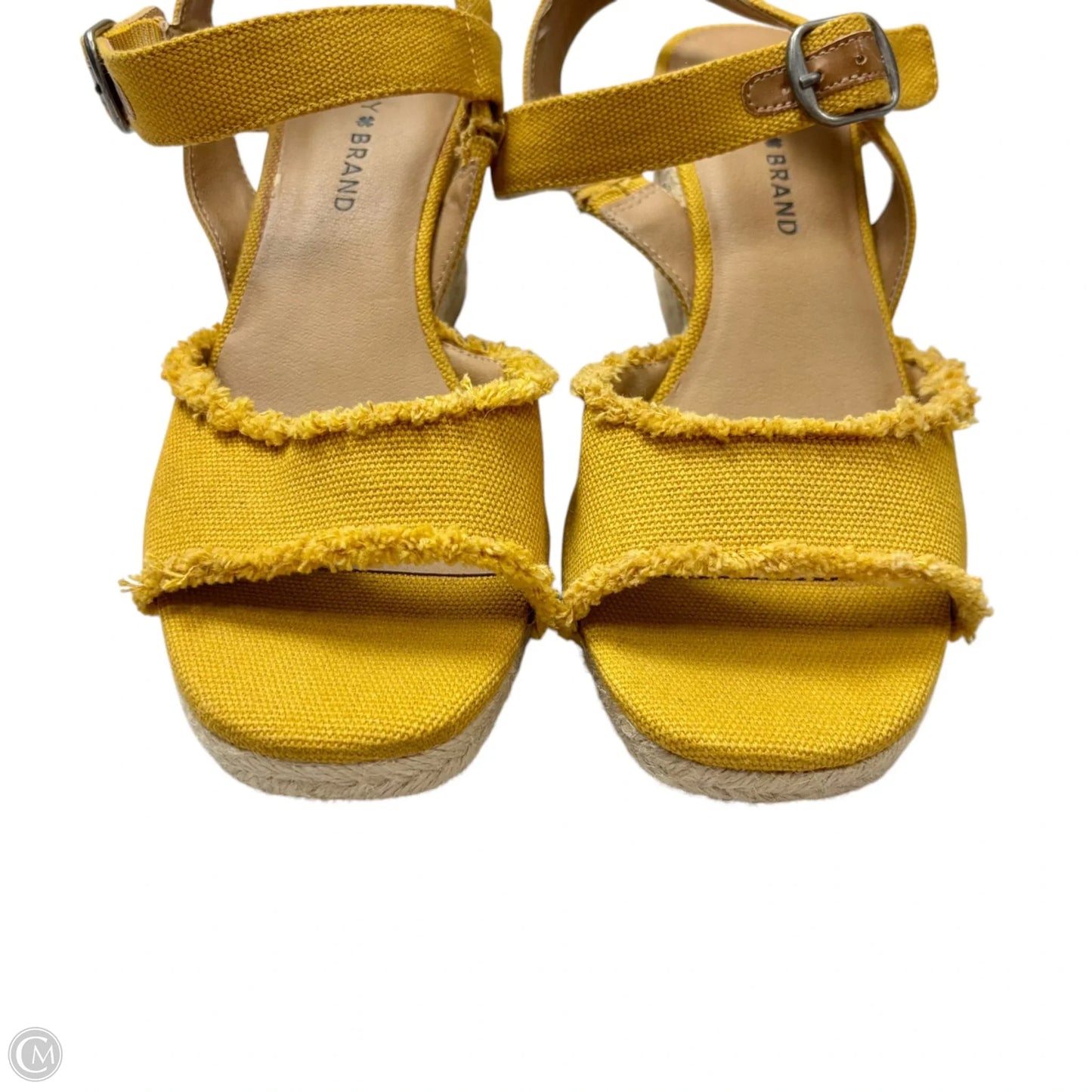 Sandals Heels Wedge By Lucky Brand In Yellow, Size: 7