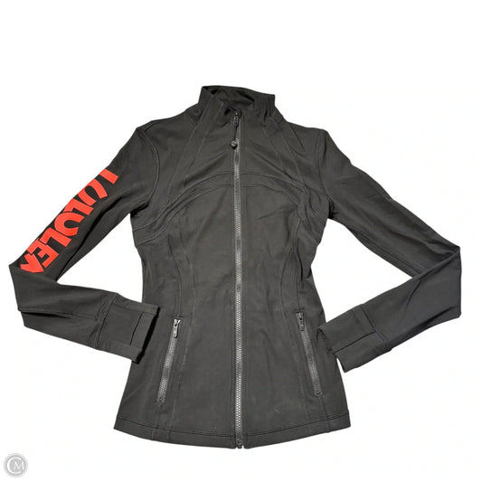 Athletic Jacket By Lululemon In Black & Red, Size: S