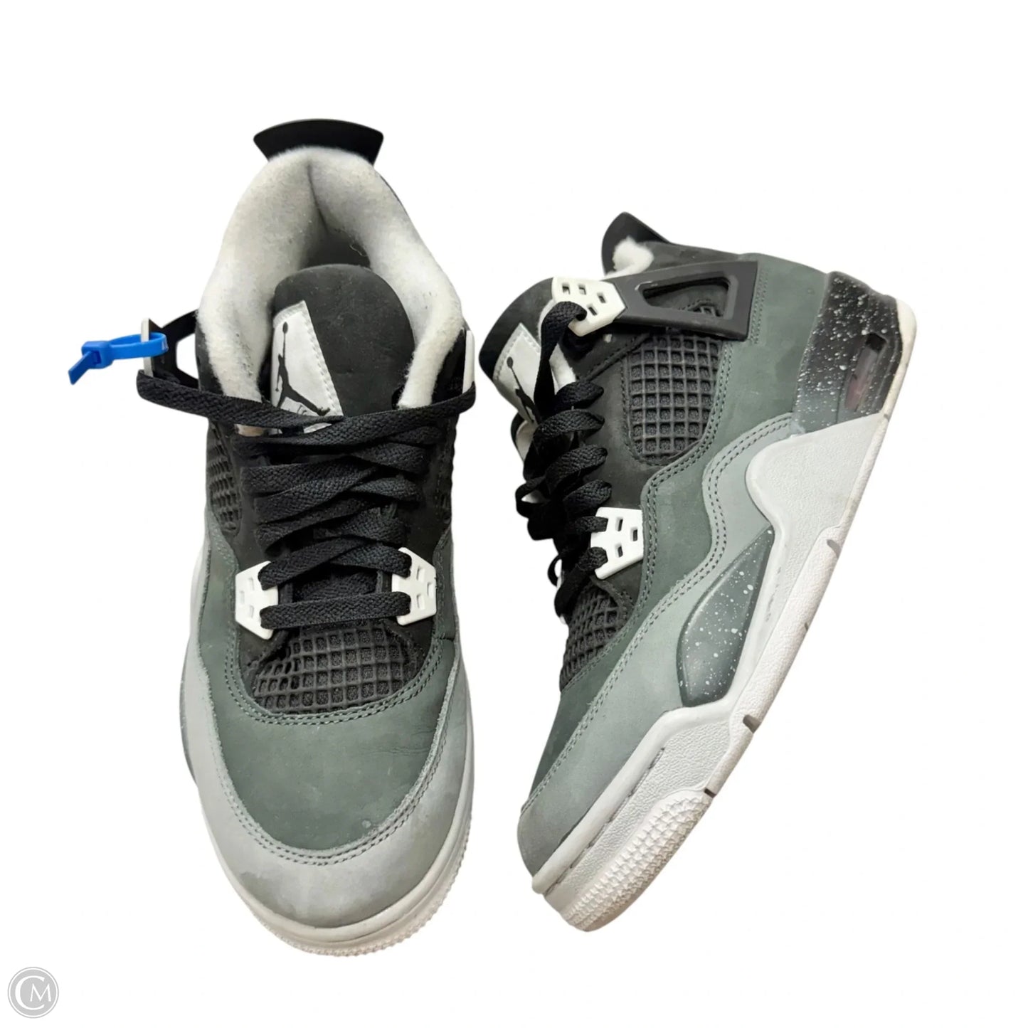 Shoes Luxury Designer By Jordan In Grey & White, Size: 9