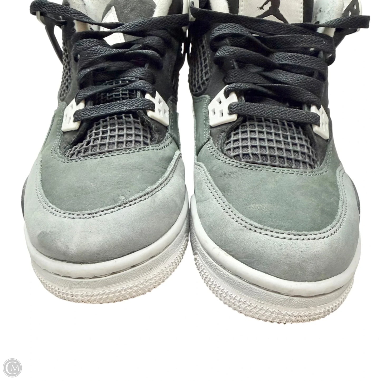 Shoes Luxury Designer By Jordan In Grey & White, Size: 9