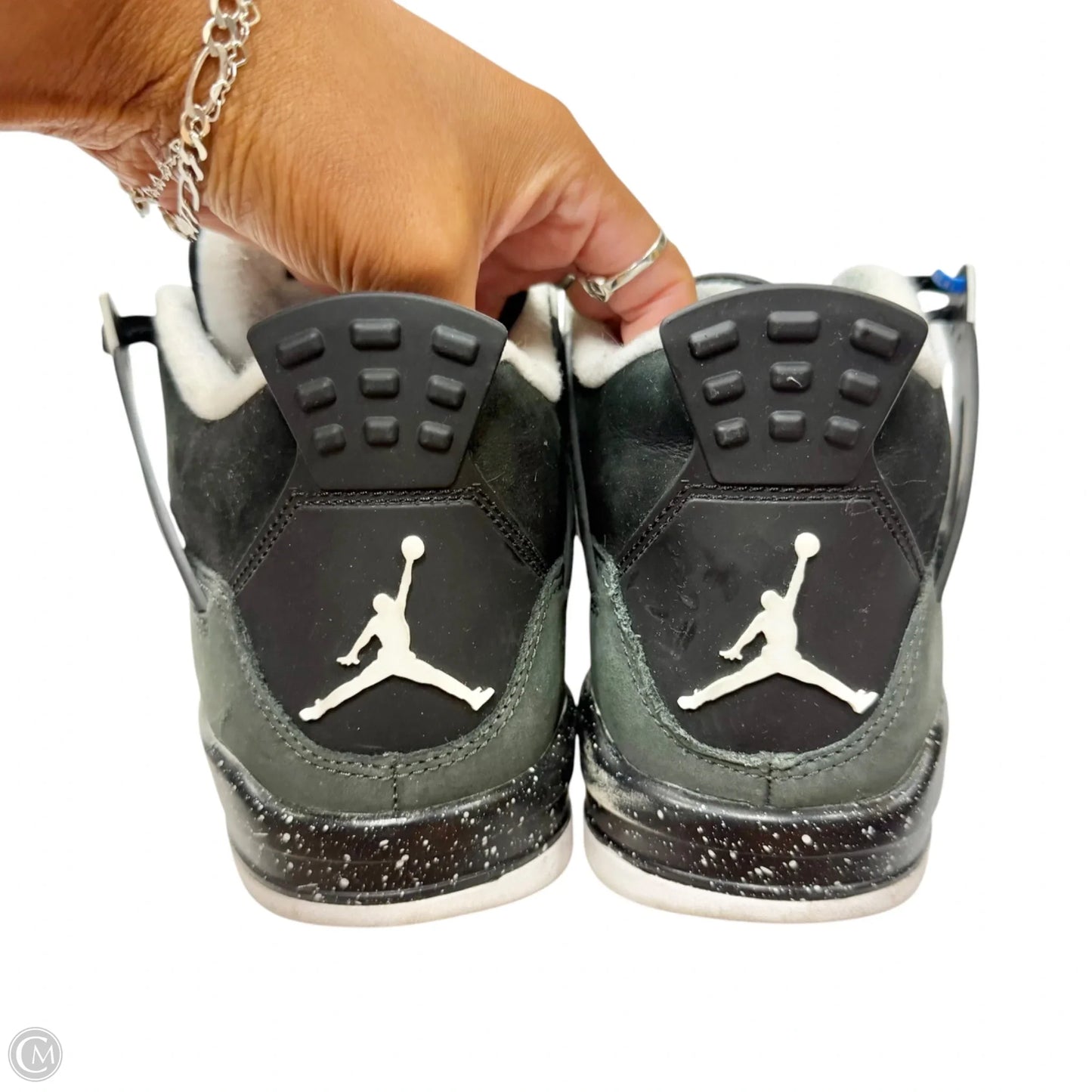 Shoes Luxury Designer By Jordan In Grey & White, Size: 9