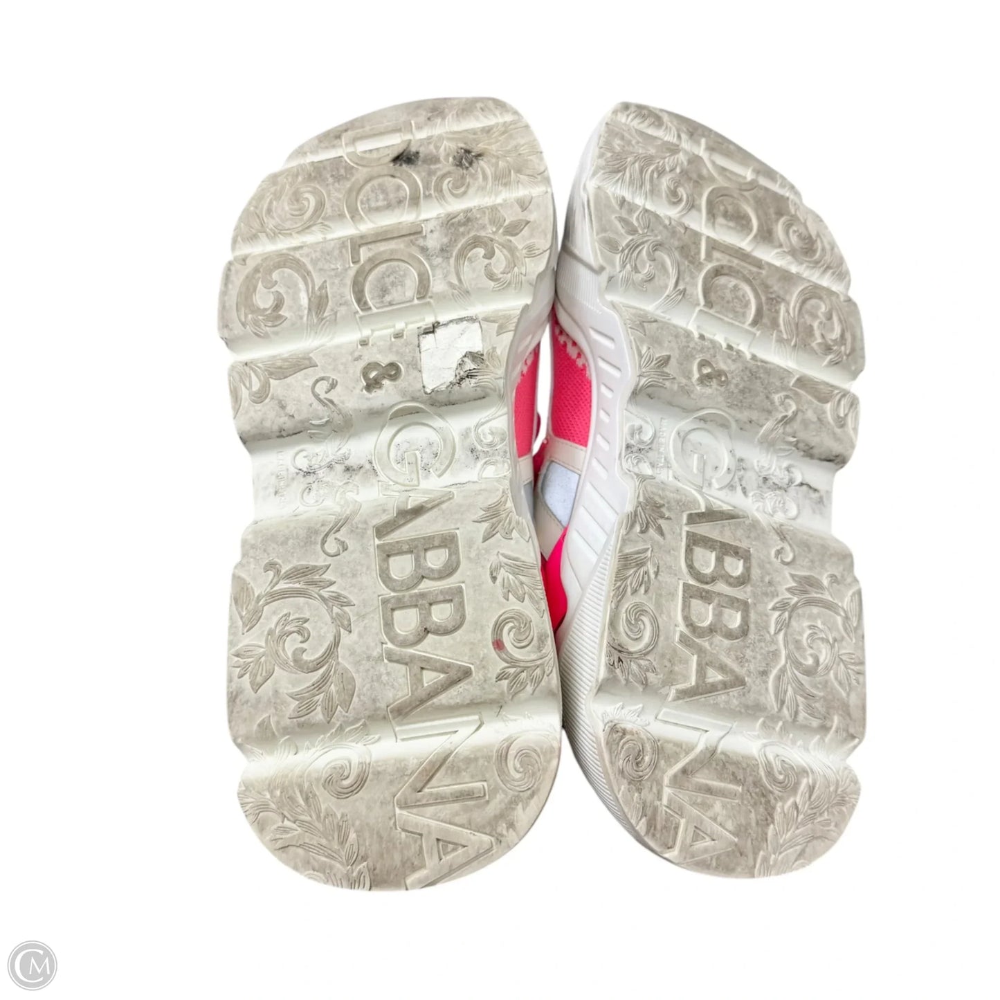 Shoes Luxury Designer By Dolce And Gabbana In Pink & White, Size: 8.5
