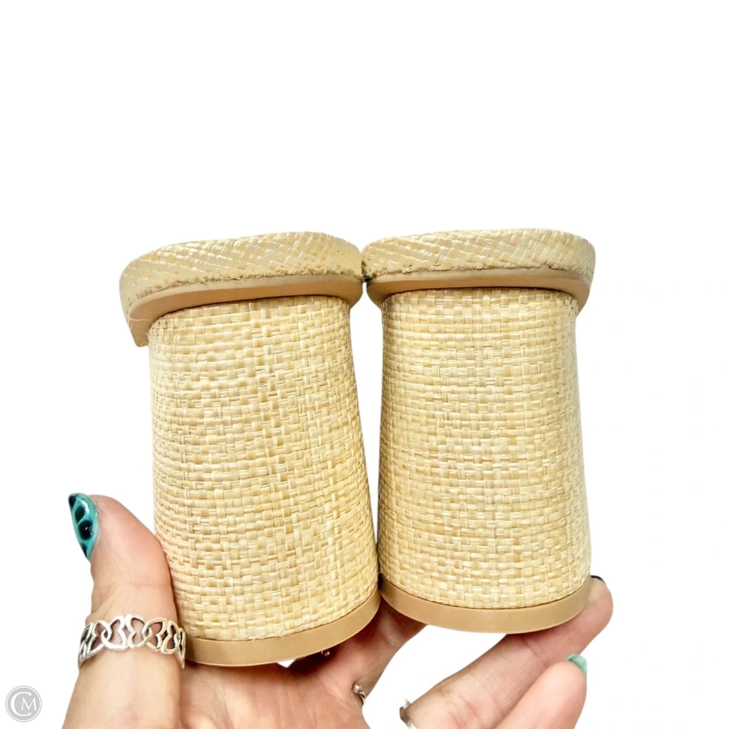 Sandals Heels Block By Oasis Society In Cream, Size: 7.5