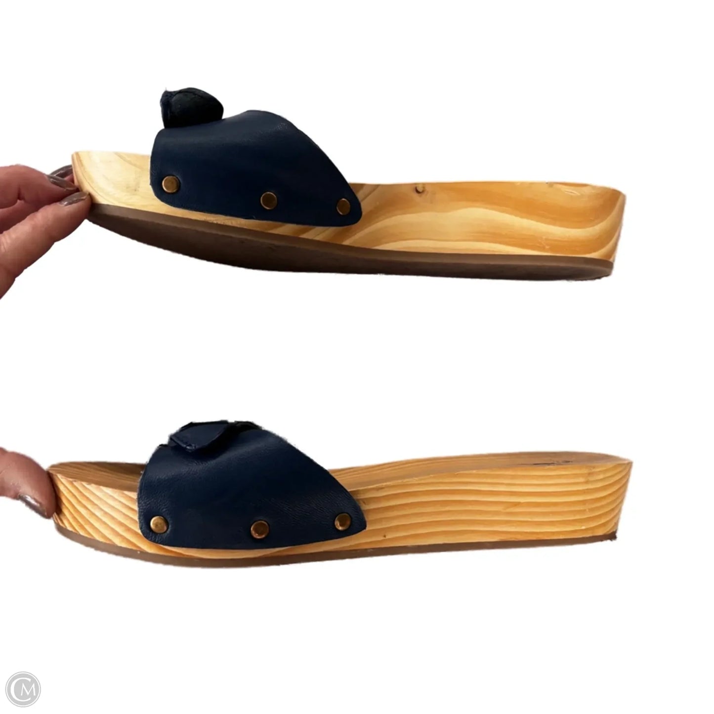 Sandals Flats By Kimichi Blue In Blue & Tan, Size: 10