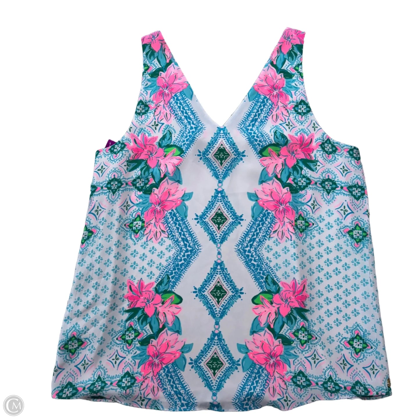 Top Sleeveless Designer By Lilly Pulitzer In Blue & White, Size: M