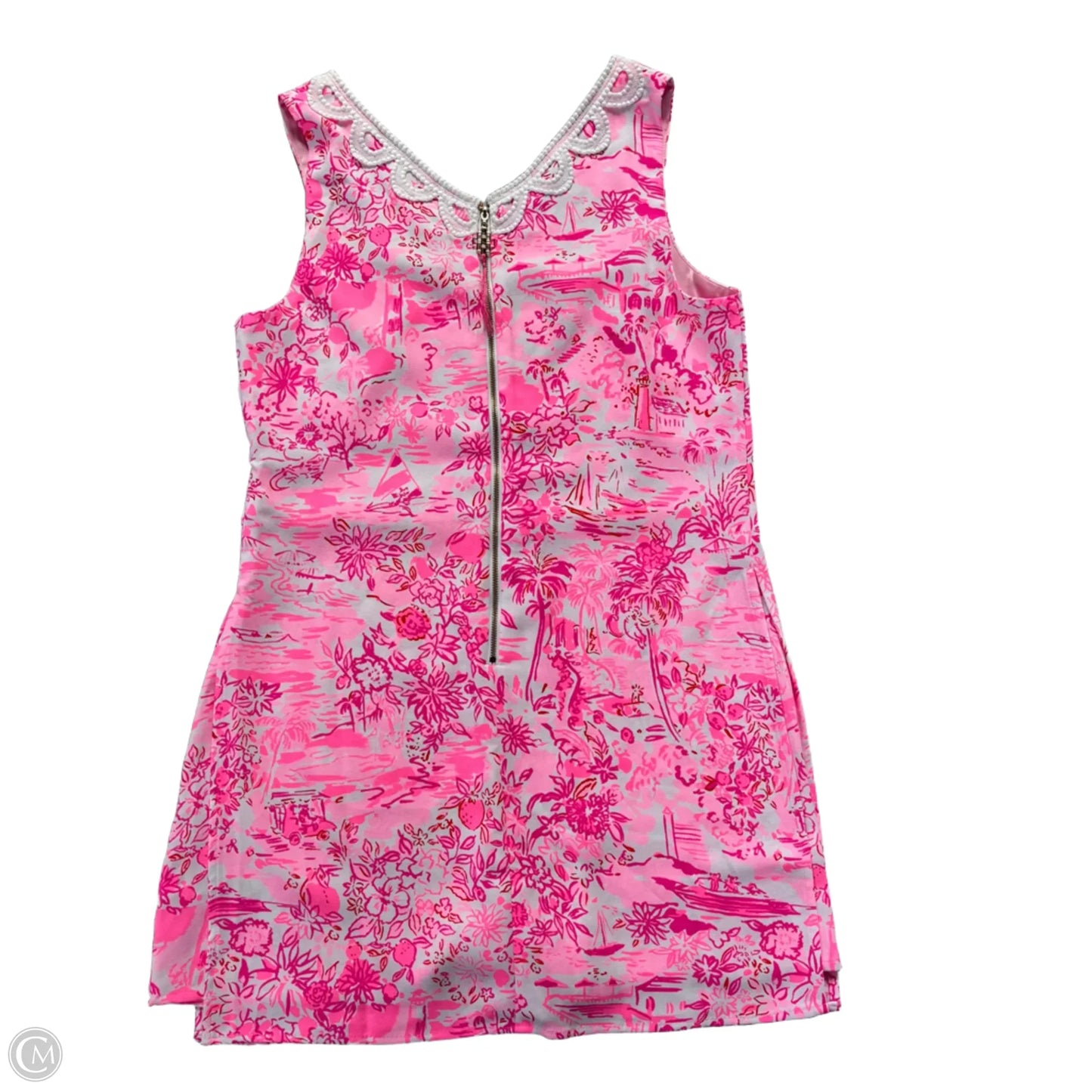 Dress Designer By Lilly Pulitzer In Pink & White, Size: 8