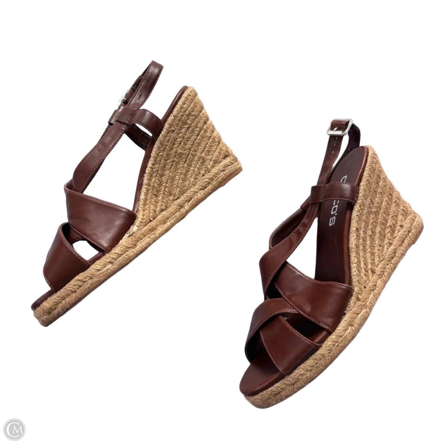 Sandals Heels Wedge By Chicos In Brown, Size: 7