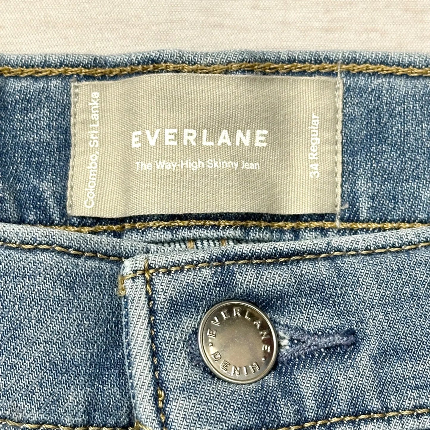 Jeans Skinny By Everlane In Blue Denim, Size: 18