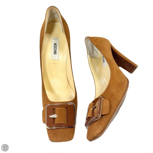 Shoes Luxury Designer By Moschino In Brown, Size: 8.5