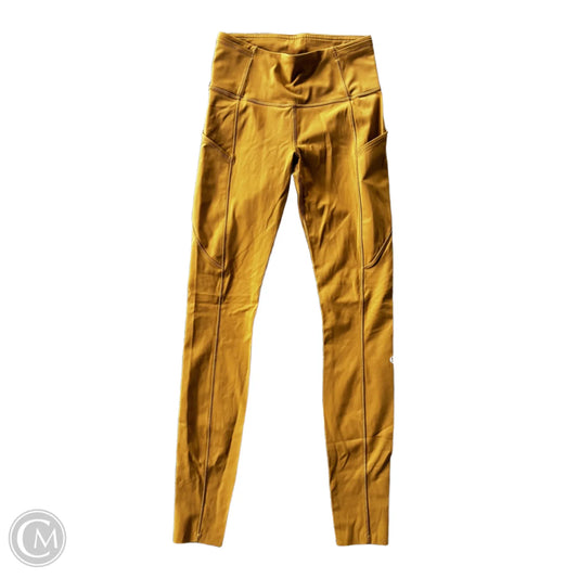 Athletic Leggings By Lululemon In Yellow, Size: 4