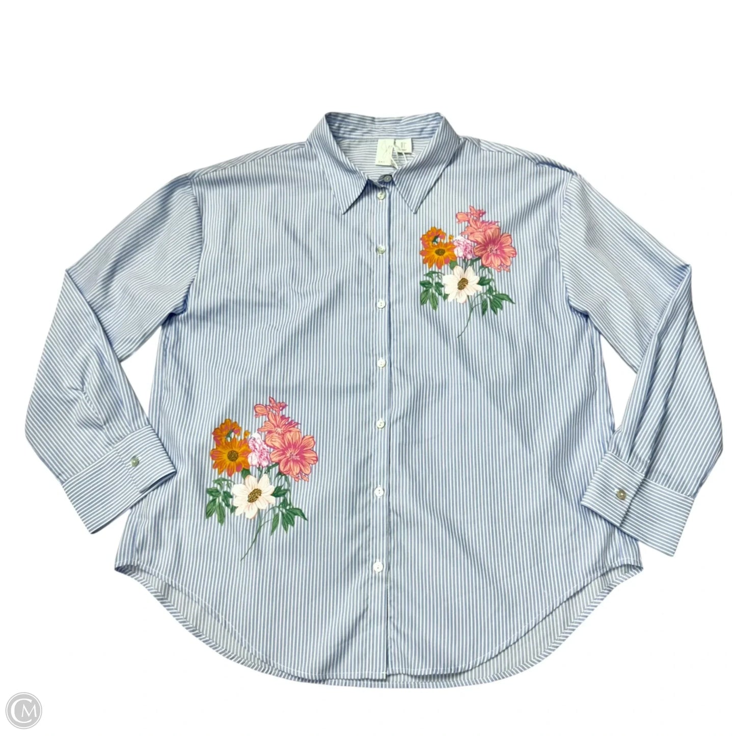 Top Long Sleeve By Joie In Blue & White, Size: S