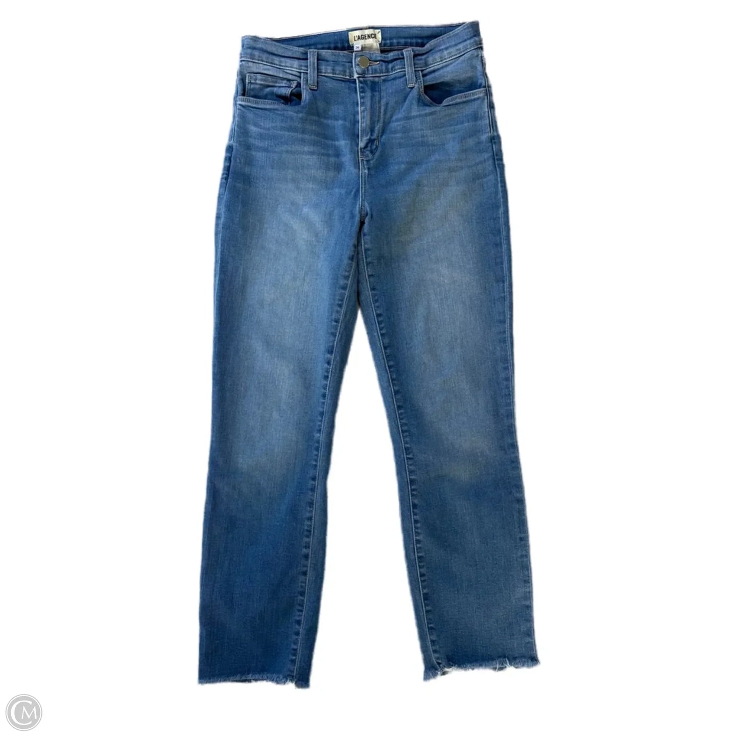 Jeans Straight By L Agence In Blue Denim, Size: 2