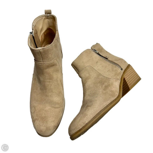 Boots Ankle Heels By Dr Scholls In Tan, Size: 9