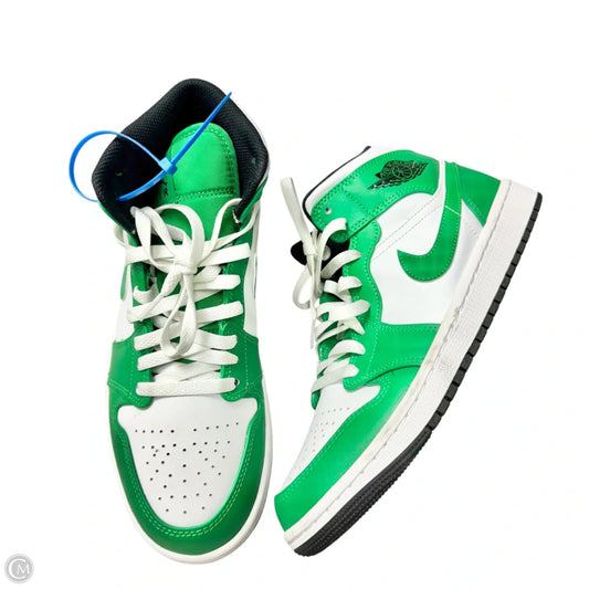 Shoes Luxury Designer By Jordan In Green & White, Size: 9.5