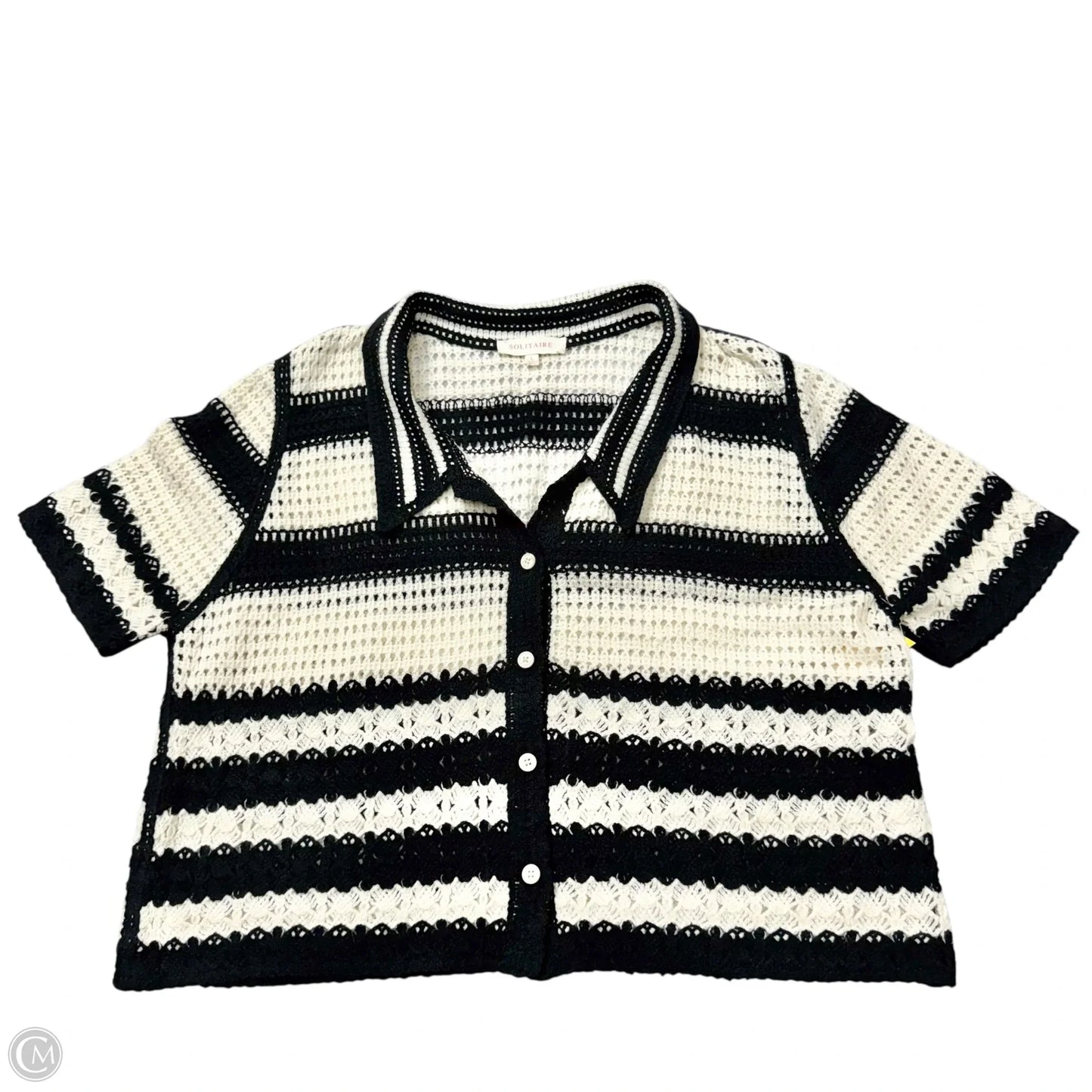 Cardigan By Solitaire In Black & White, Size: L