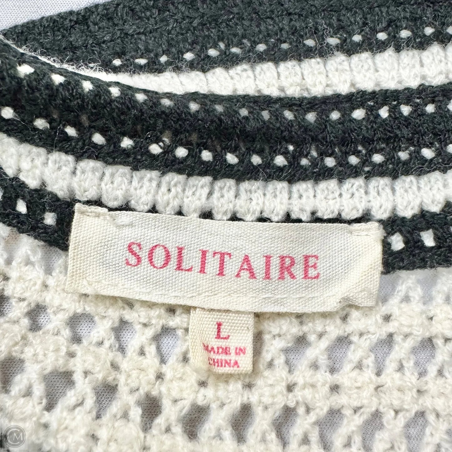 Cardigan By Solitaire In Black & White, Size: L