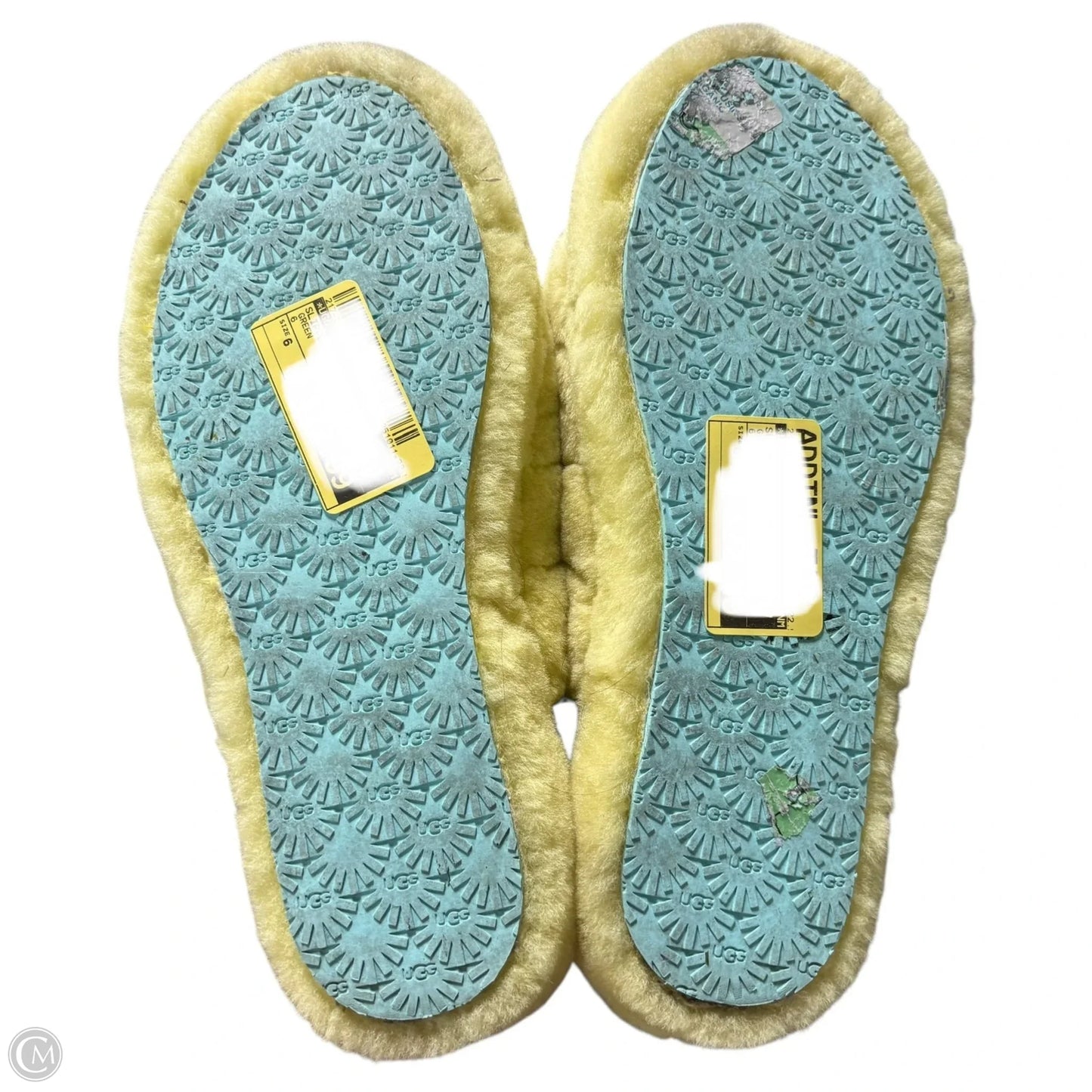 Slippers Designer By Ugg In Green, Size: 6