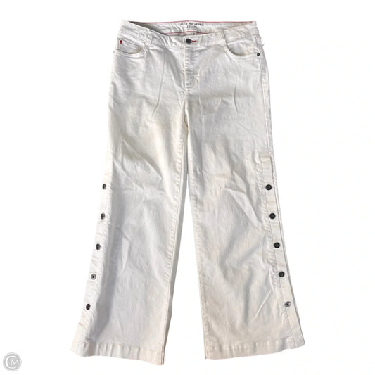 Jeans Flared By Peace Love World In White Denim, Size: 12