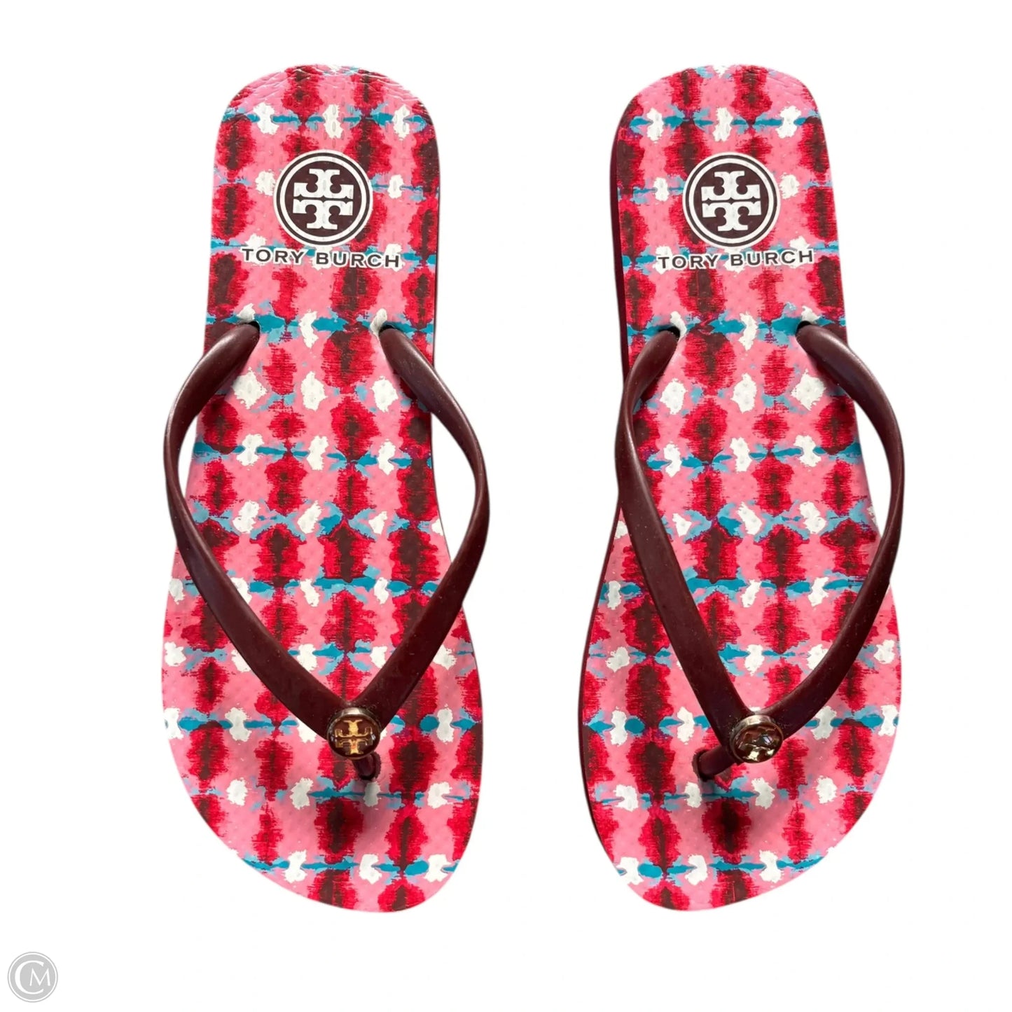 Sandals Designer By Tory Burch In Pink & Red, Size: 7