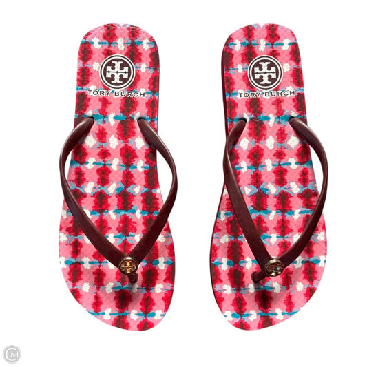 Sandals Designer By Tory Burch In Pink & Red, Size: 7