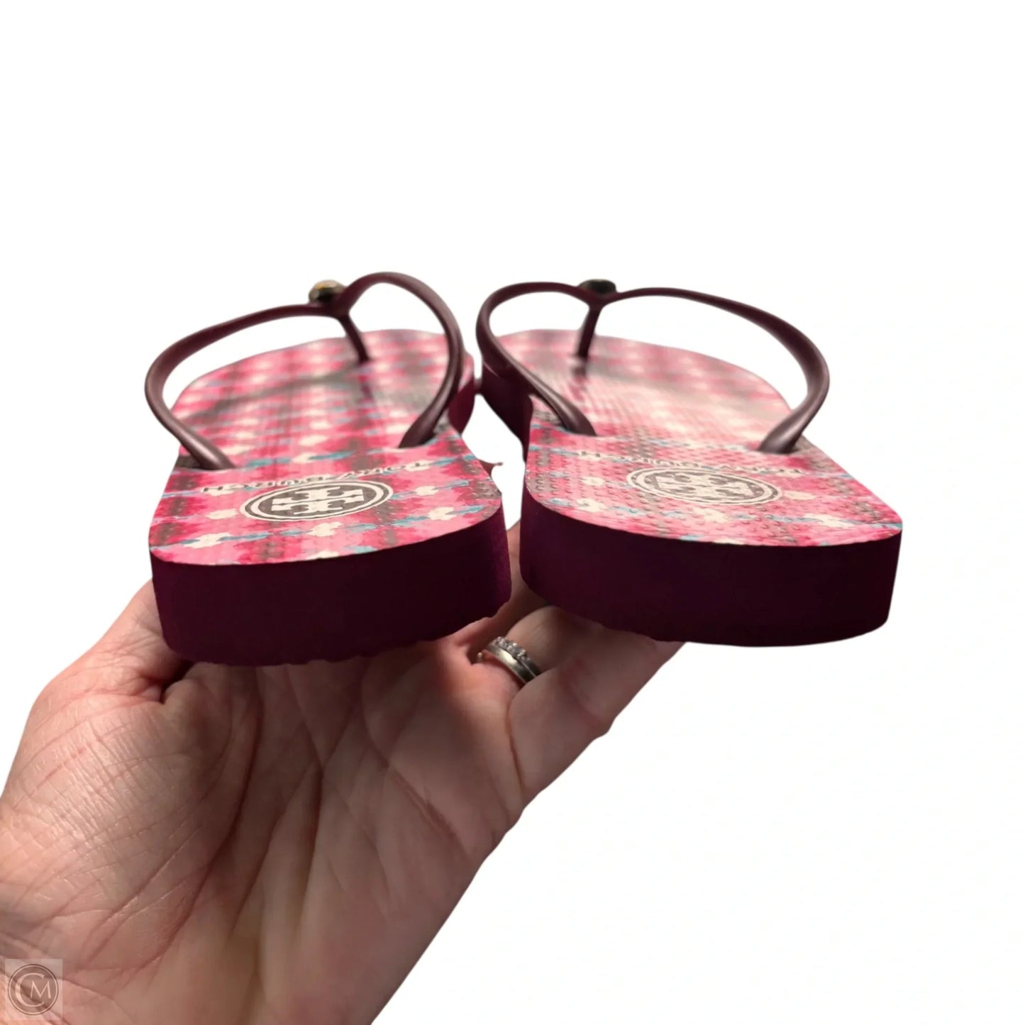 Sandals Designer By Tory Burch In Pink & Red, Size: 7