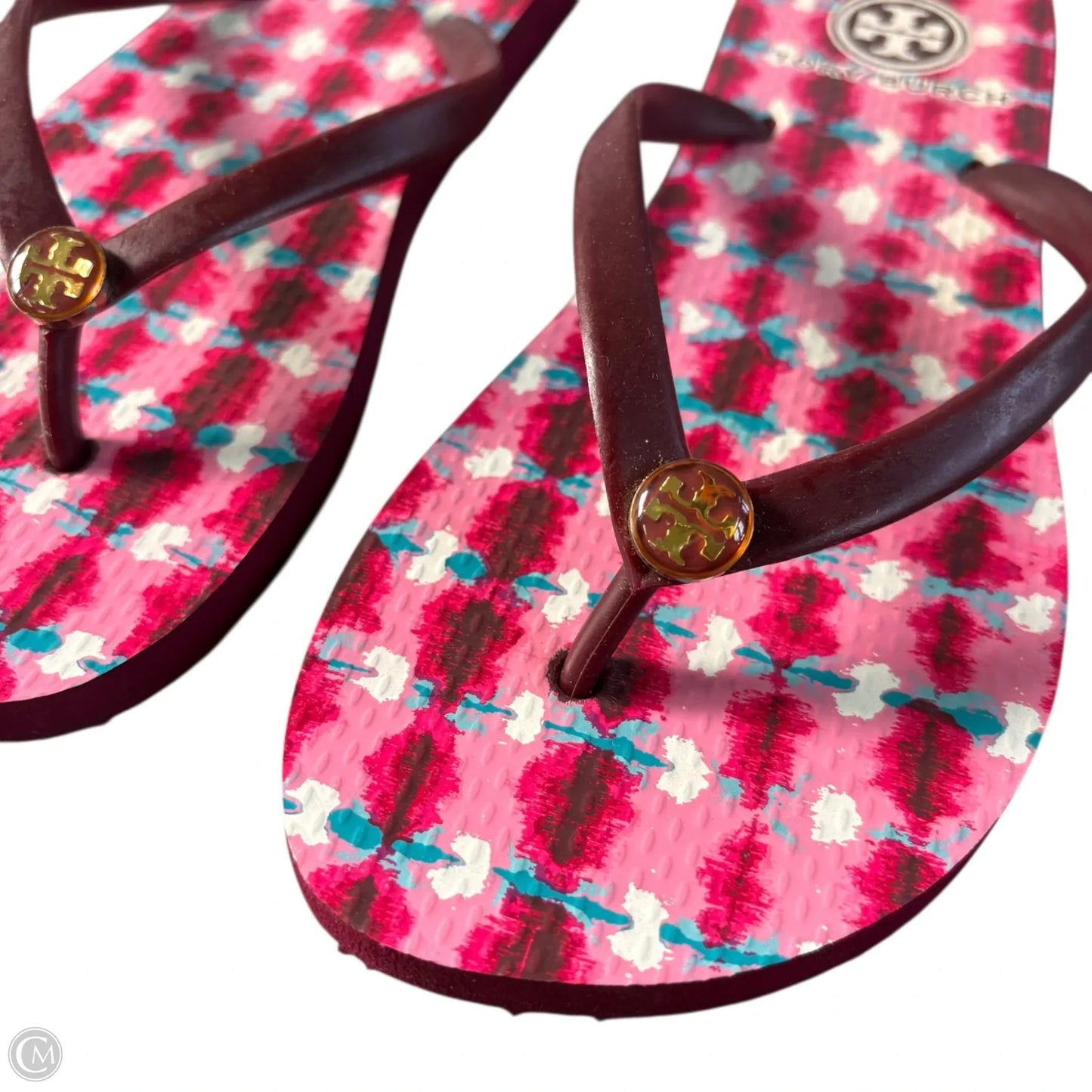 Sandals Designer By Tory Burch In Pink & Red, Size: 7