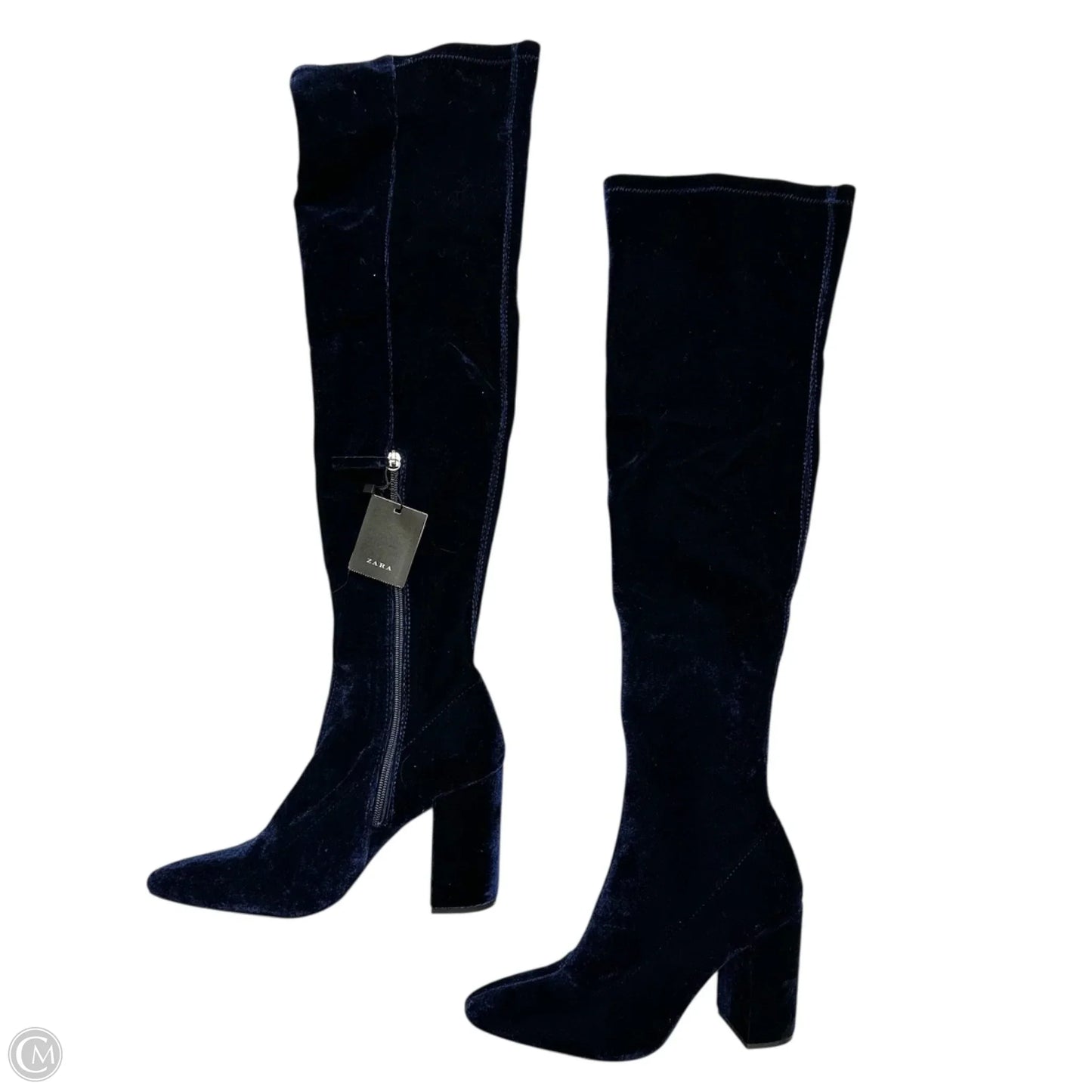 Boots Knee Heels By Zara In Navy, Size: 9