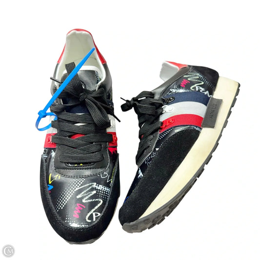 Shoes Luxury Designer By Moncler In Black & Red, Size: 9