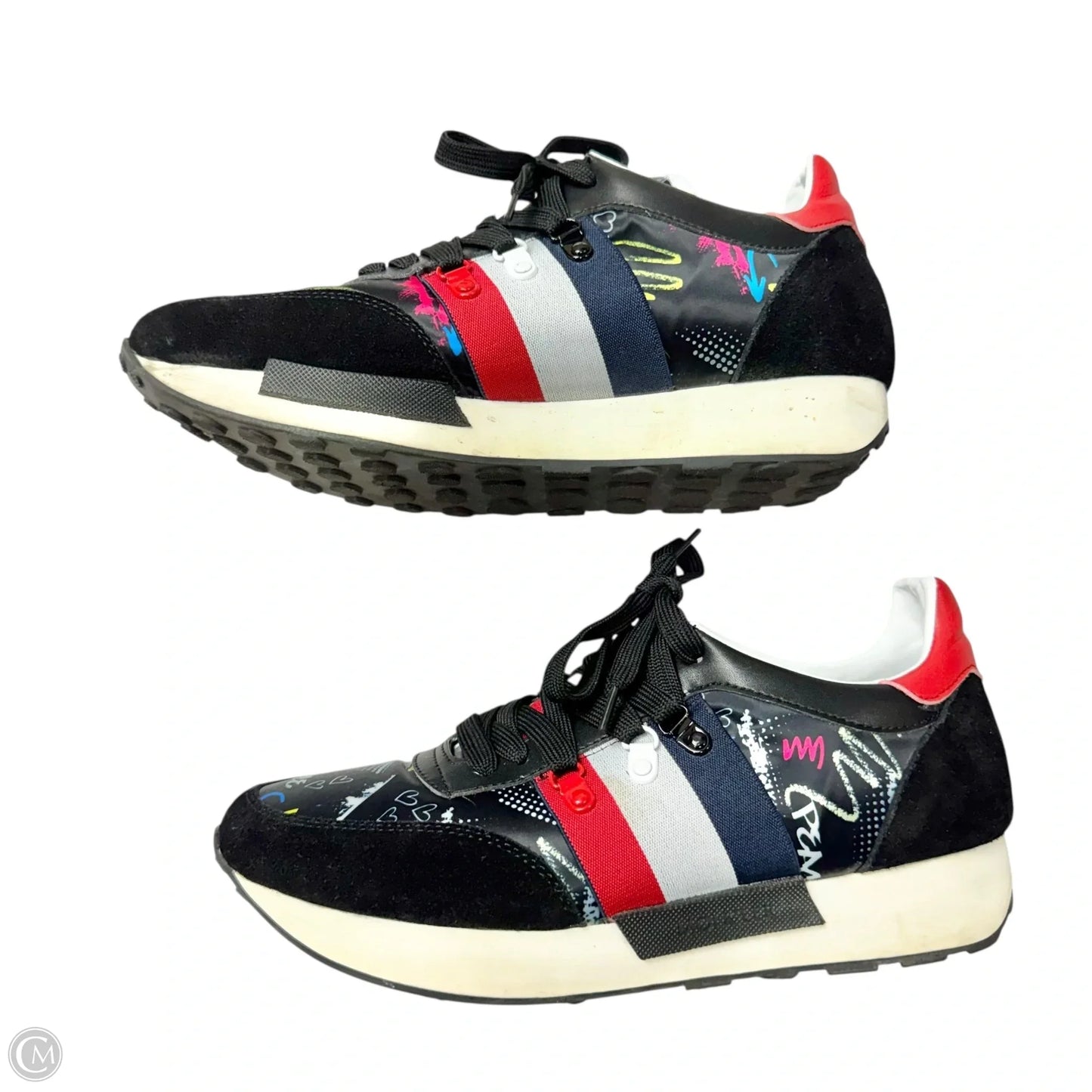 Shoes Luxury Designer By Moncler In Black & Red, Size: 9