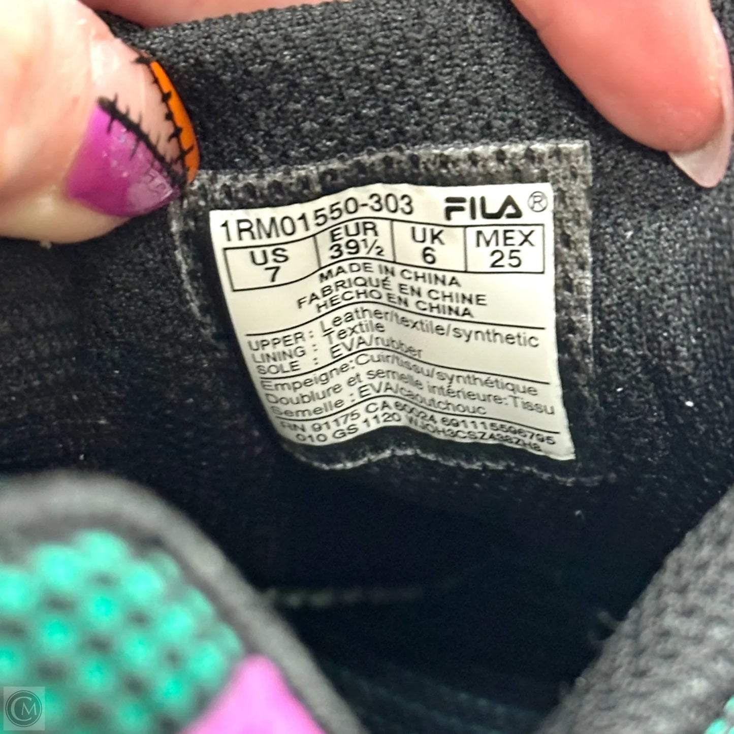 Shoes Sneakers By Fila In Blue & Purple, Size: 7