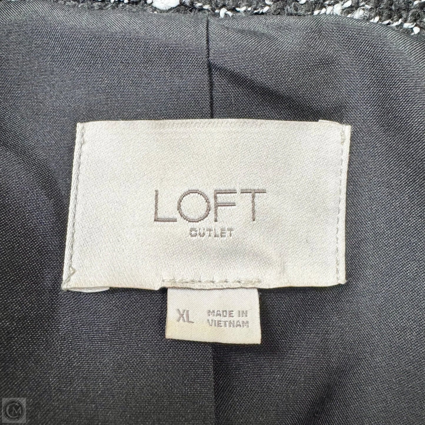 Coat Other By Loft In Black & White, Size: Xl
