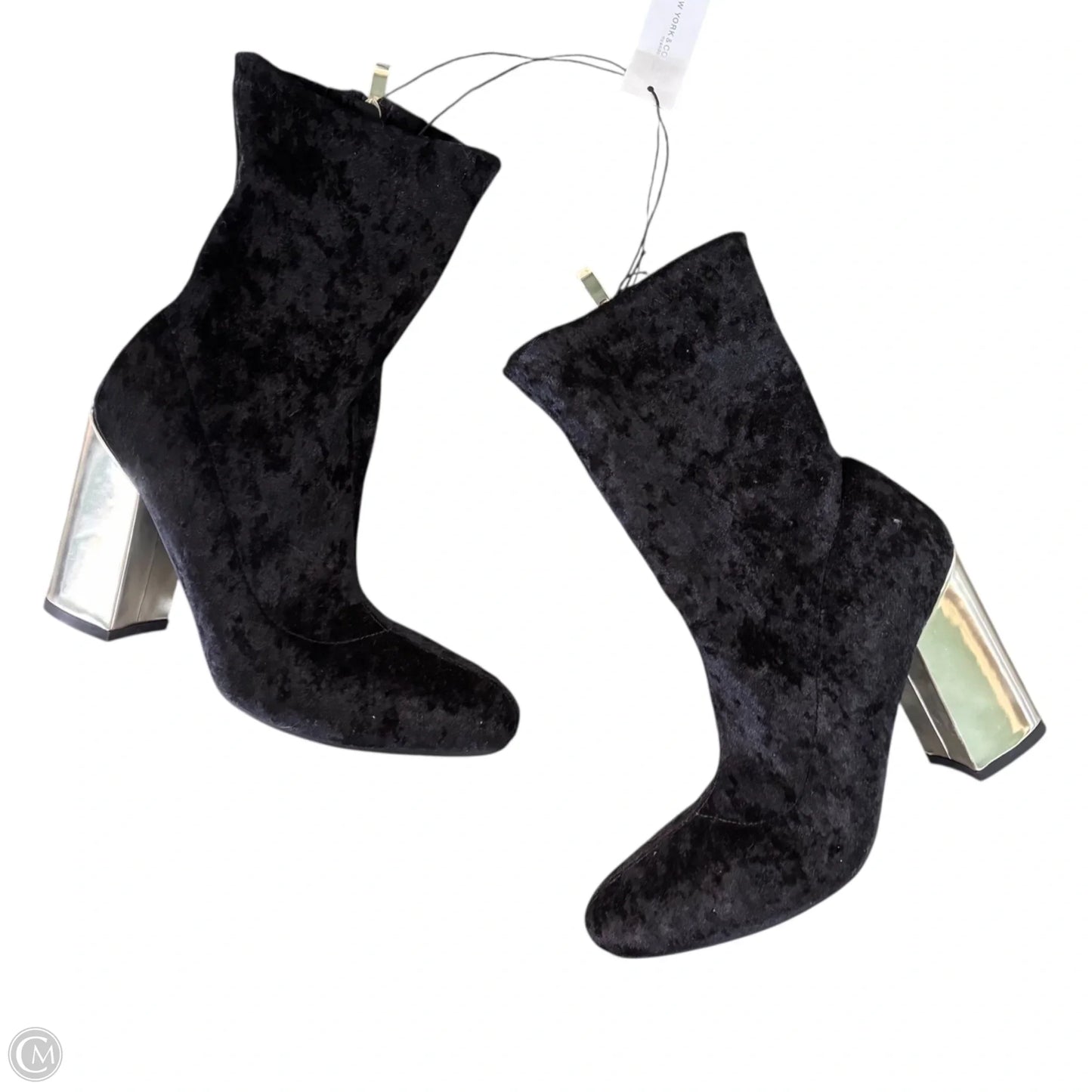 Boots Ankle Heels By New York And Co In Black & Gold, Size: 8