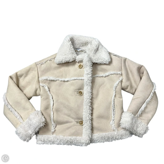 Coat Faux Fur & Sherpa By Subdued In Cream, Size: S