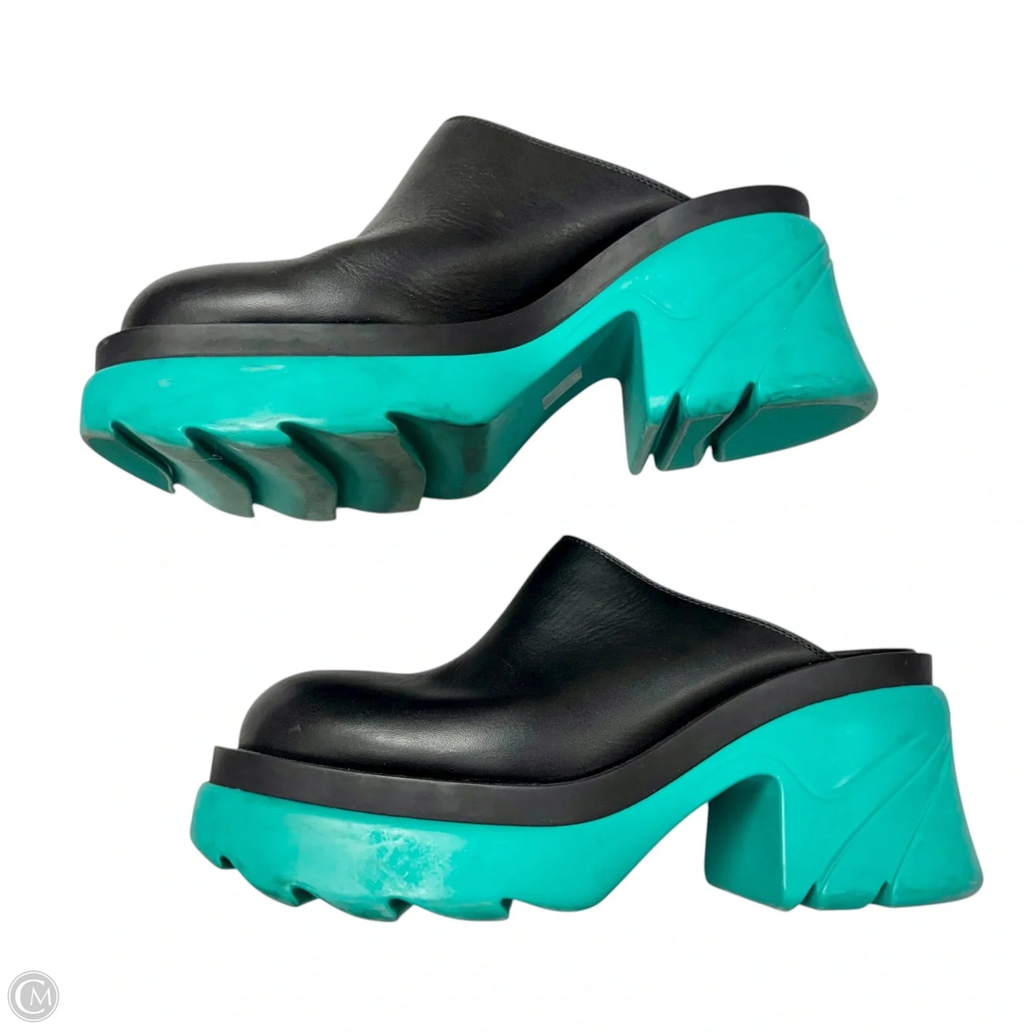 Shoes Luxury Designer By Bottega Veneta In Black & Green, Size: 10