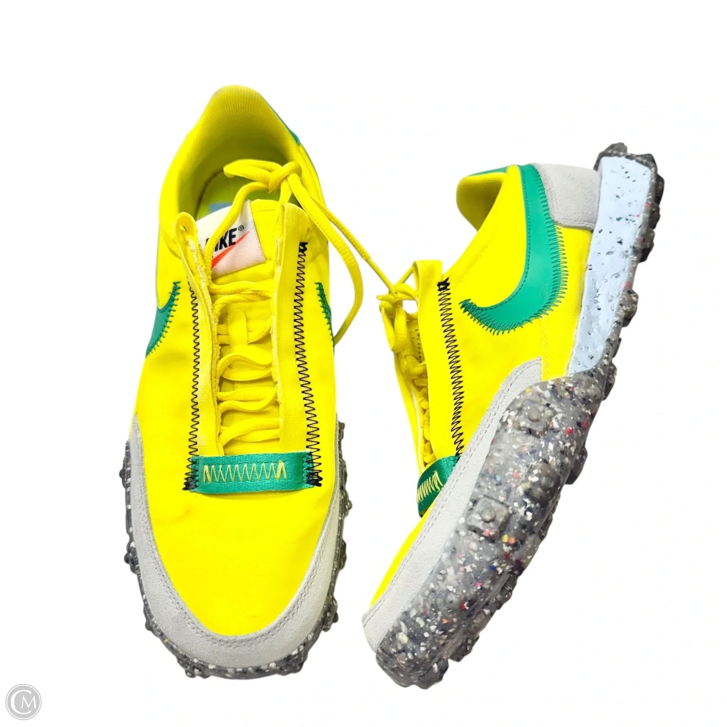 Shoes Sneakers By Nike In Green & Yellow, Size: 9