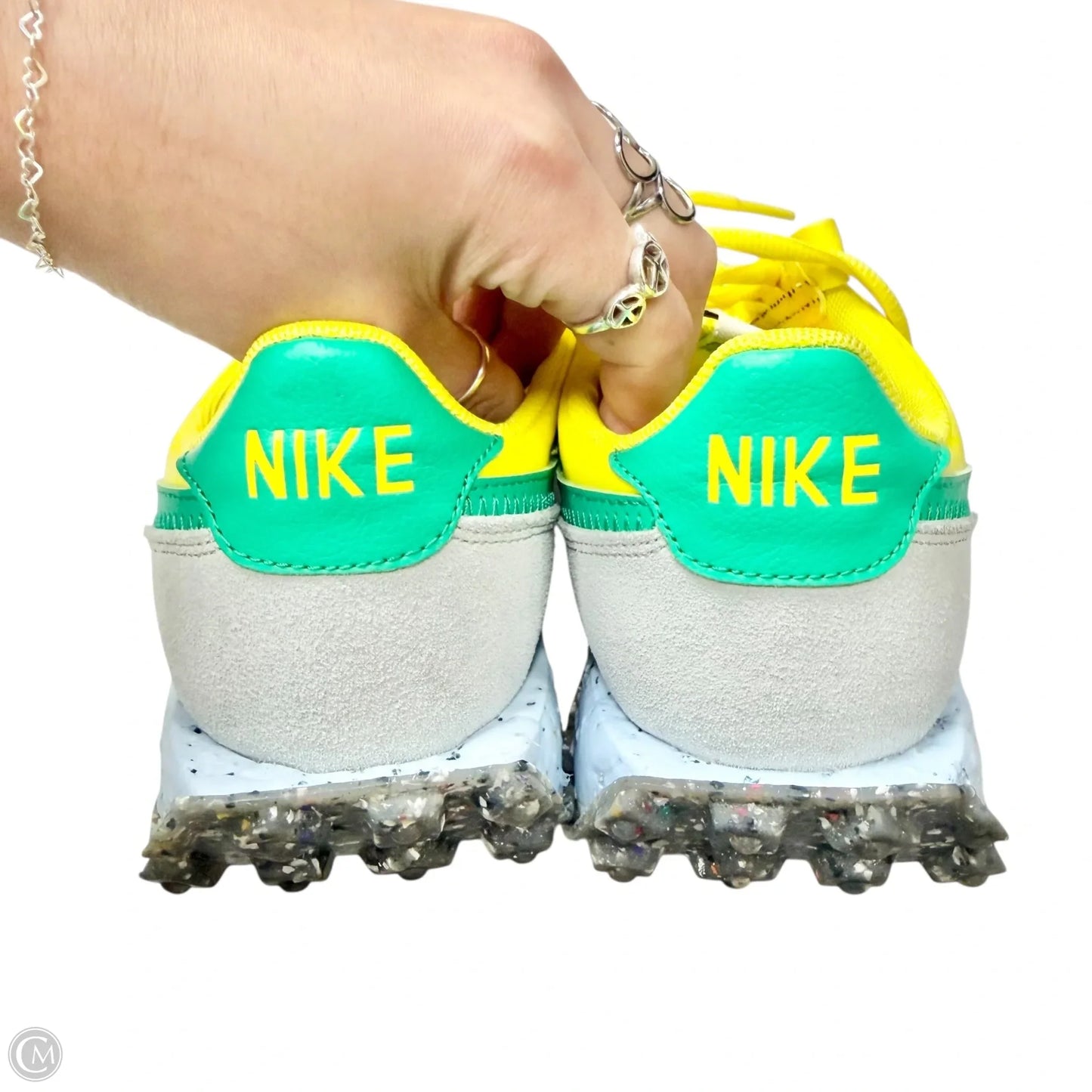 Shoes Sneakers By Nike In Green & Yellow, Size: 9
