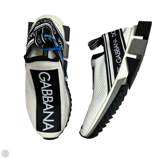 Shoes Luxury Designer By Dolce And Gabbana In Black & White, Size: 6.5