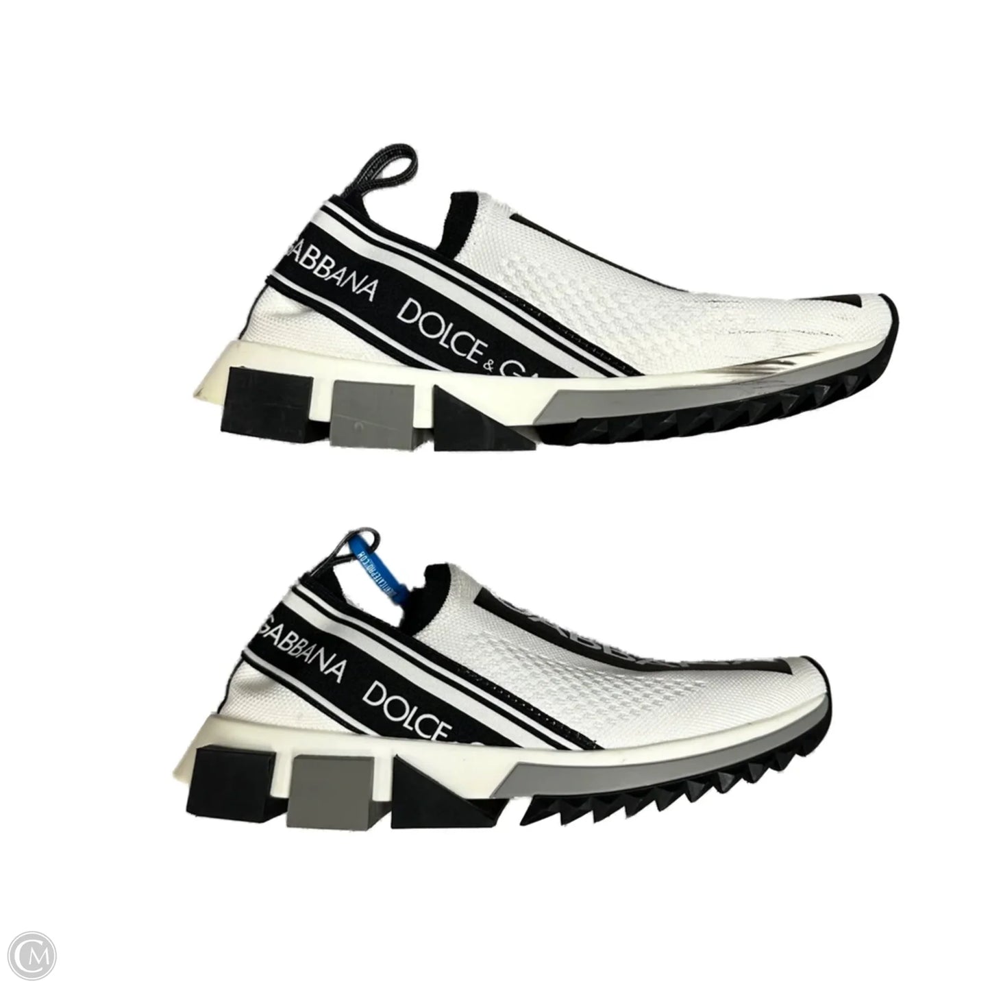Shoes Luxury Designer By Dolce And Gabbana In Black & White, Size: 6.5