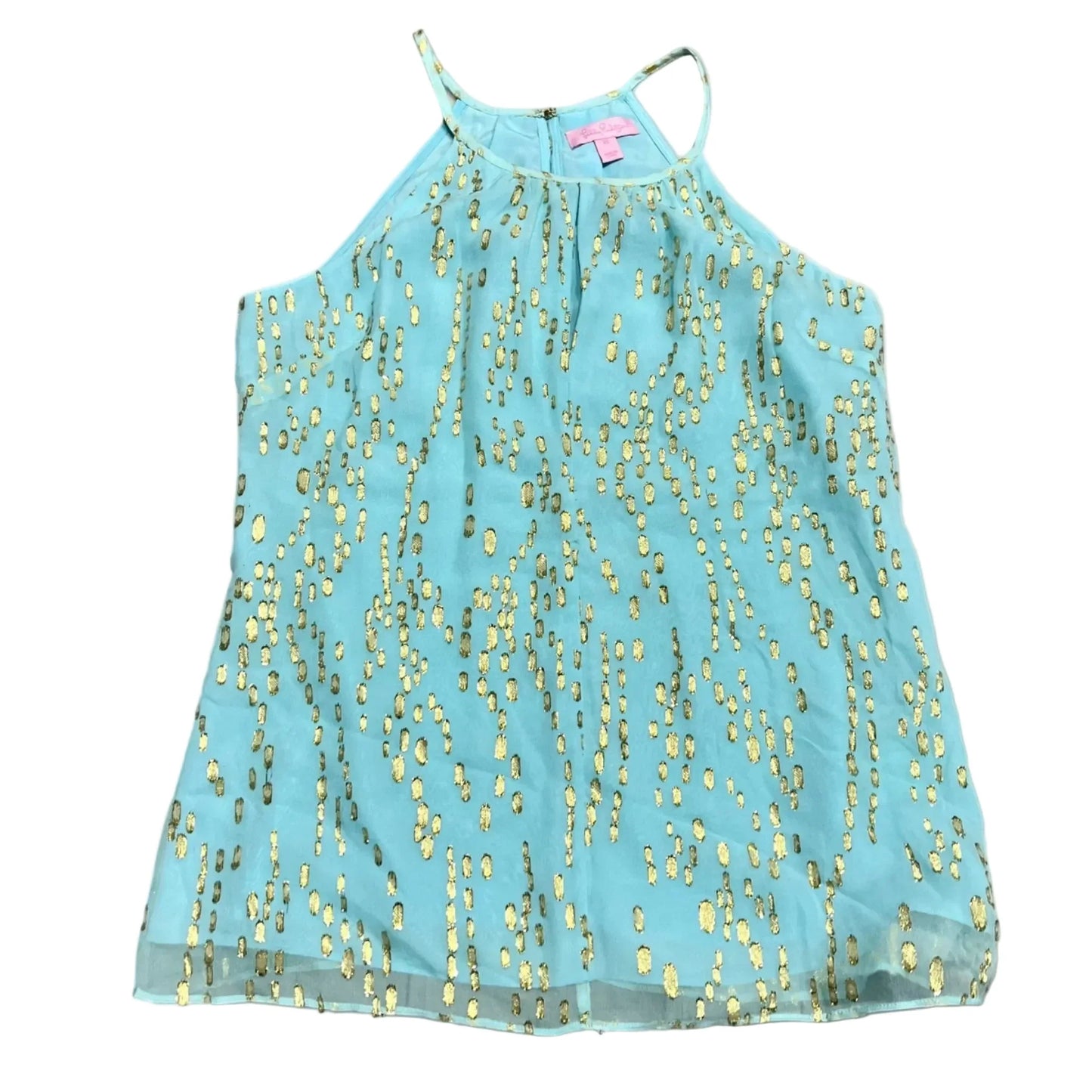 Tank Top Designer By Lilly Pulitzer In Blue & Gold, Size: Xs