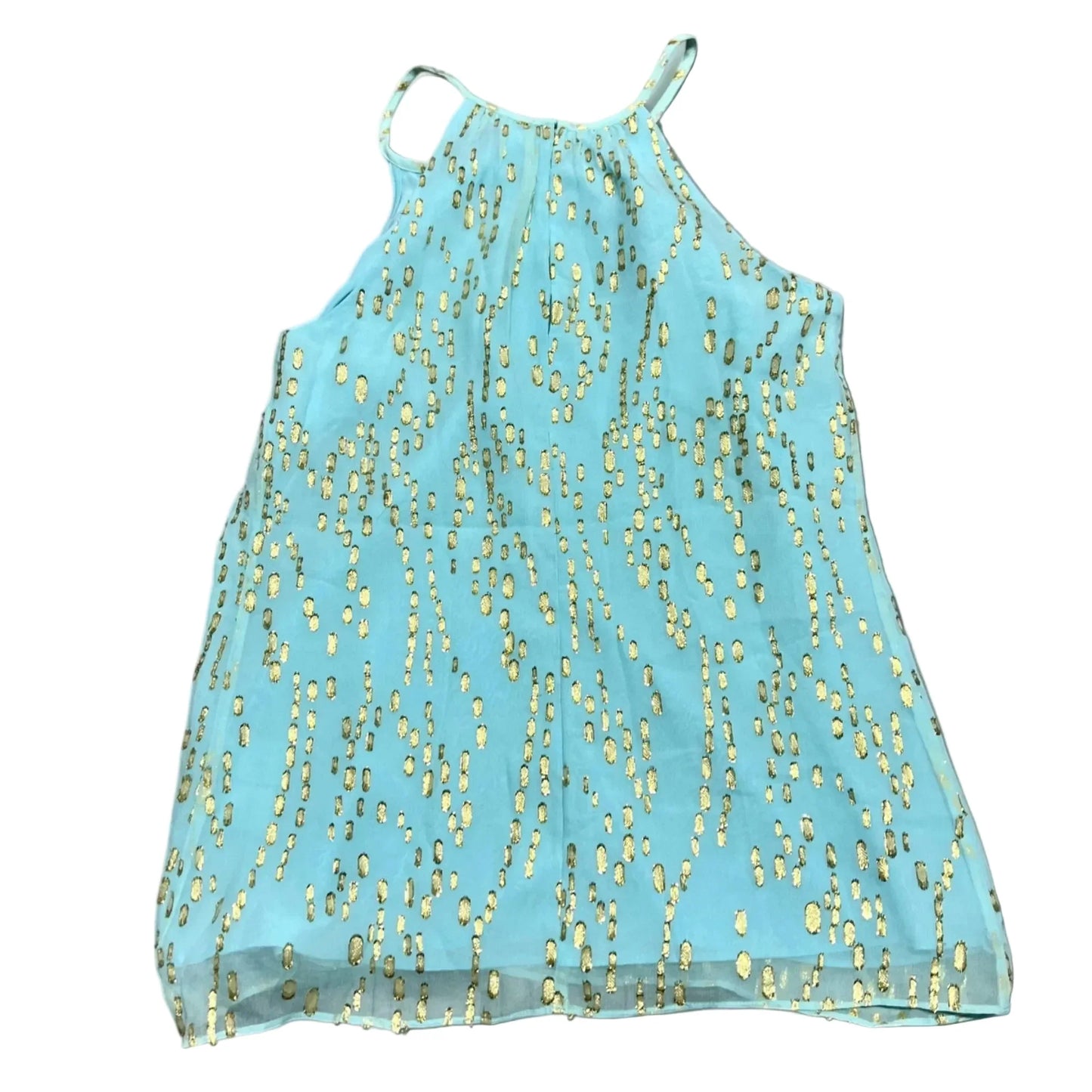 Tank Top Designer By Lilly Pulitzer In Blue & Gold, Size: Xs