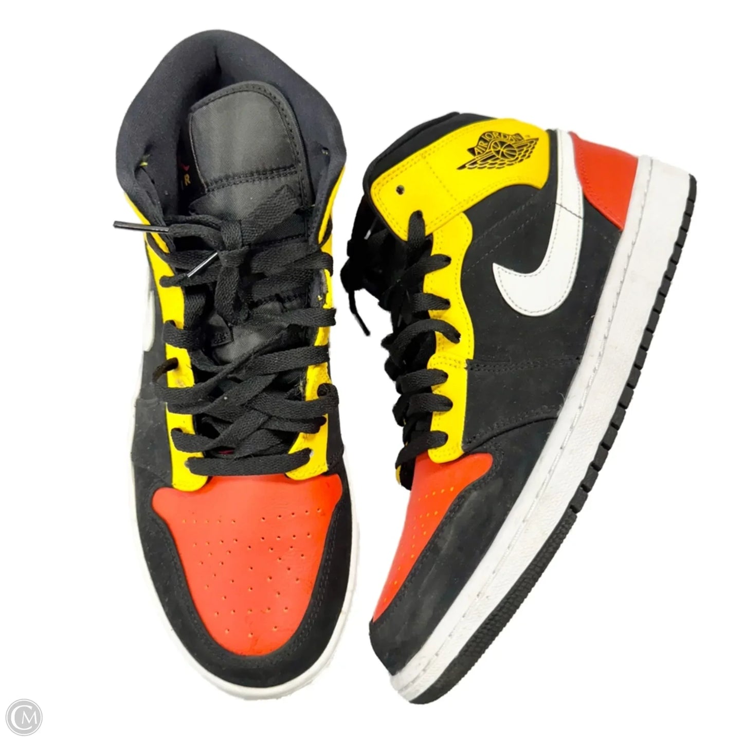 Shoes Luxury Designer By Jordan In Orange & Yellow, Size: 11.5