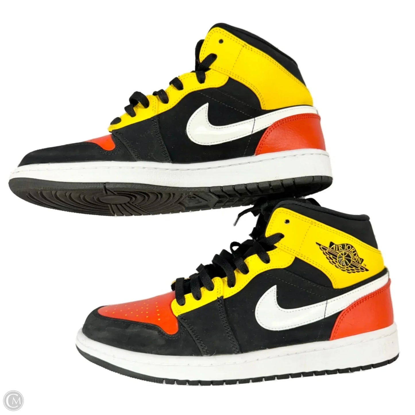 Shoes Luxury Designer By Jordan In Orange & Yellow, Size: 11.5