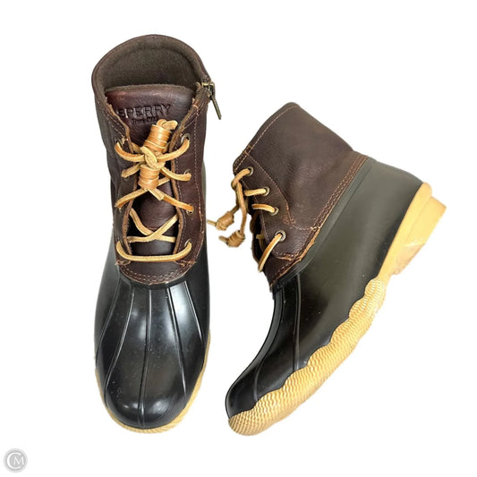 Boots Rain By Sperry In Black & Brown, Size: 9