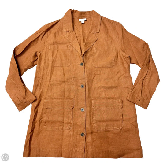 Jacket Shirt By J. Jill In Brown, Size: M