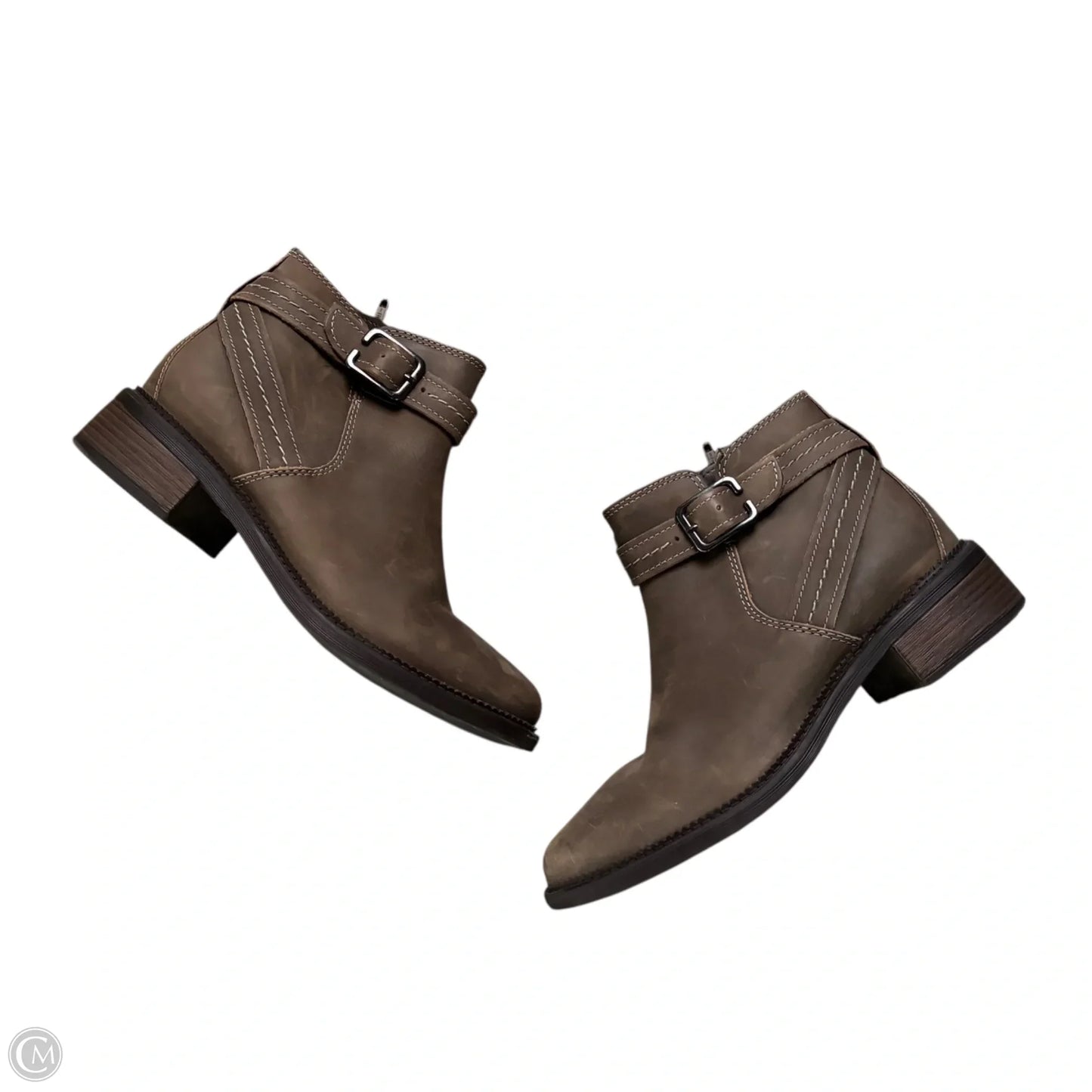 Boots Ankle Flats By Clarks In Taupe, Size: 7.5