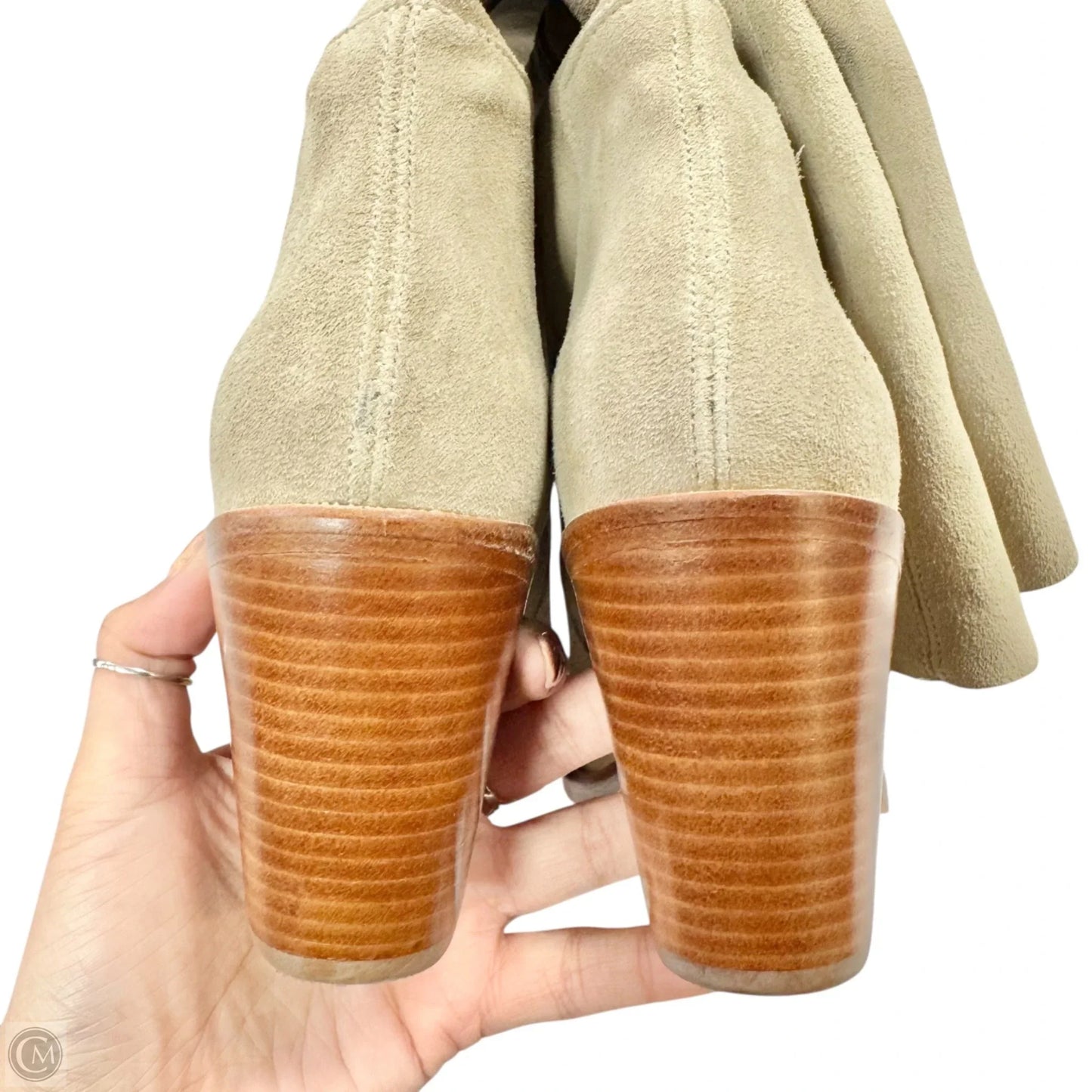 Boots Knee Heels By Matt Bernson In Taupe, Size: 7.5